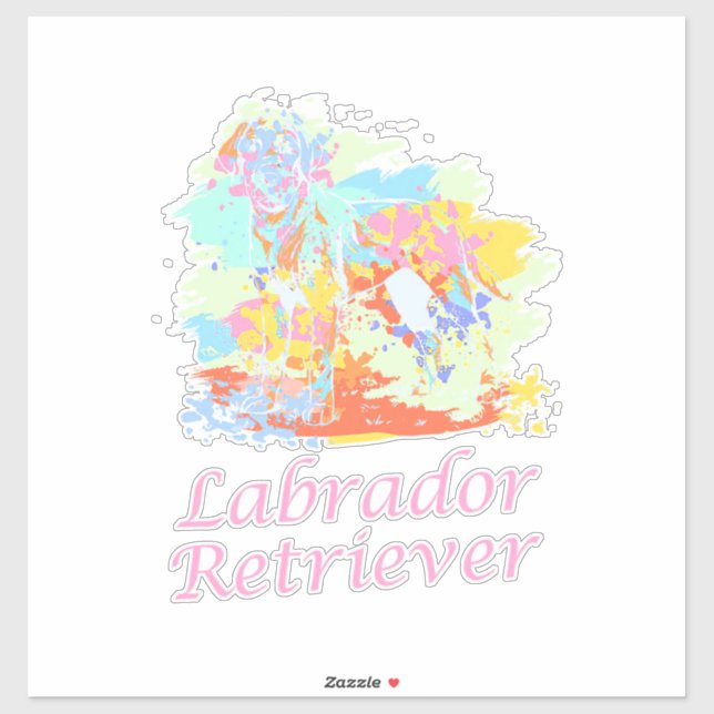 Adesivo Labrador Retriever Watercolor (Folha)