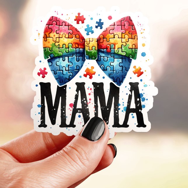 Adesivo Laço de Peça de Puzzle da Mãe Autista (Criador carregado)