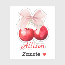 Adesivo Lacre Rosa Coquette de Cereja Personalizado