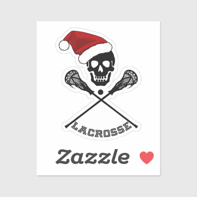 Adesivo Lacrosse Skull Christmas (Folha)