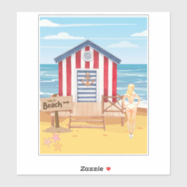 Adesivo ladie na praia