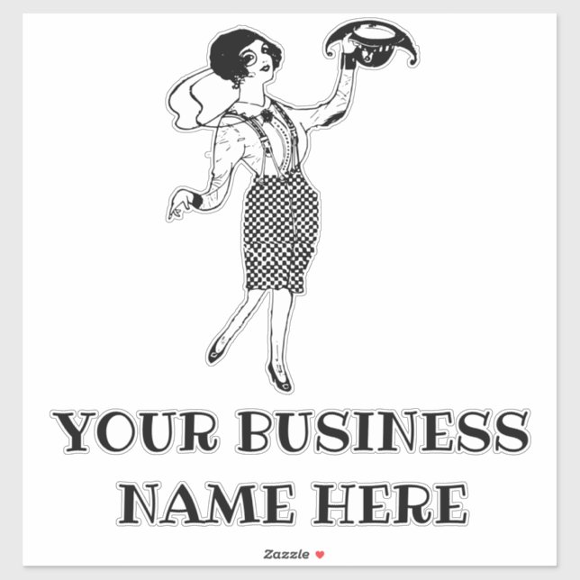 Adesivo Lady in checkered vestido vintage art transparente (Folha)