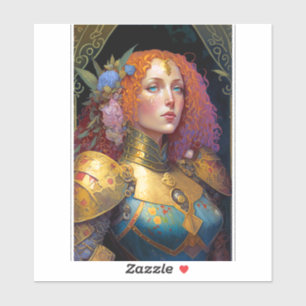 Adesivo Lady Knight Warrior Armor Fantasy Art