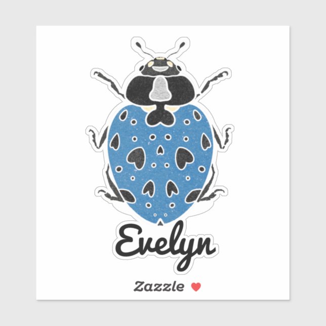 Adesivo Ladybug Azul com Autocolante (Folha)