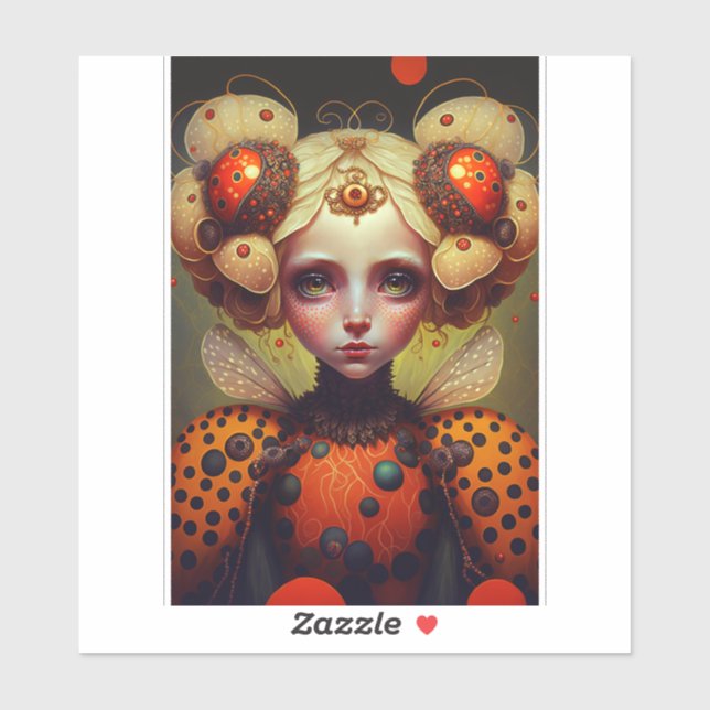 Adesivo Ladybug Queen 2 Cute Fantasy Art (Folha)