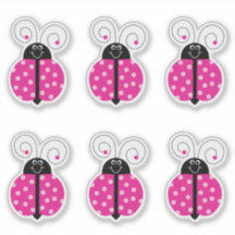 Ladybug Smiling Pink Cartoon