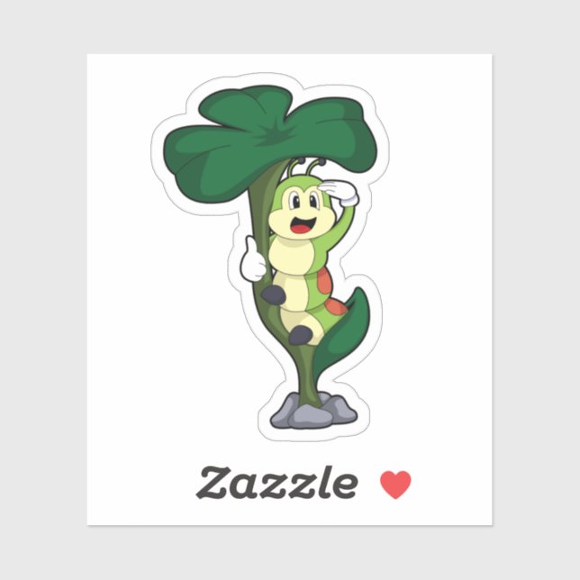 Adesivo Lagarta com Folha (Folha)