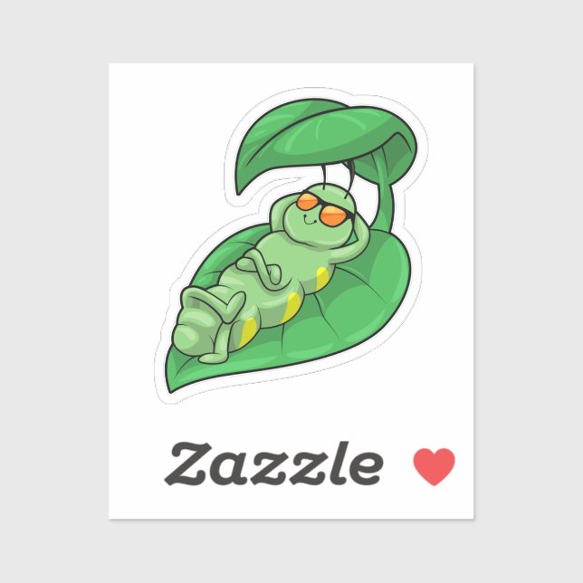 Adesivo Lagarta com Folha (Folha)