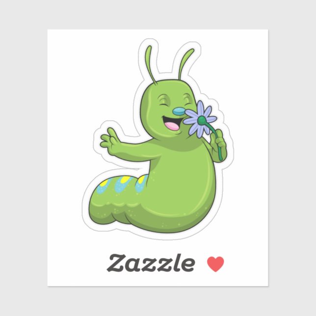 Adesivo Lagarta com margarida (Folha)