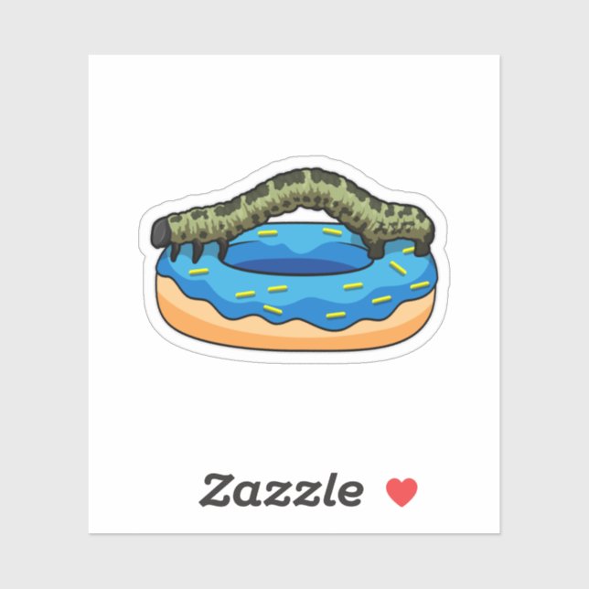 Adesivo Lagarta com Rosquinha (Folha)