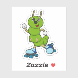 Adesivo Lagarta em patinagem em linha com skates