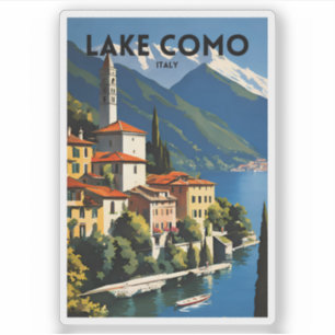 Adesivo Lago Como Itália Poster de viagens tradicional