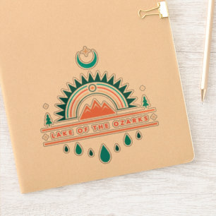 Adesivo lago de ozarks bóho lua arco-íris