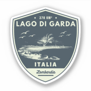Adesivo lago di garda - lago de garda passagem alpes itali