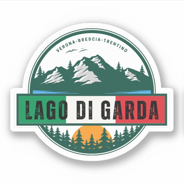 Adesivo lago di garda - lago garda passa na língua italian (Frente)