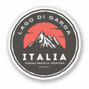 Adesivo lago di garda - lago garda passagem alpes italiano