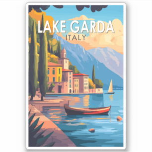 Adesivo Lago Garda Itália Viagem Art Vintage