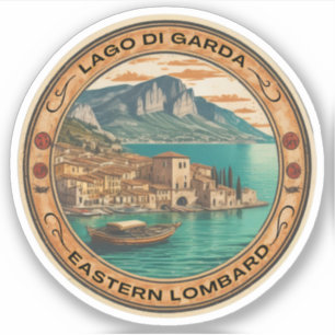 Adesivo lago garda - viagem da família italiana lago di ga