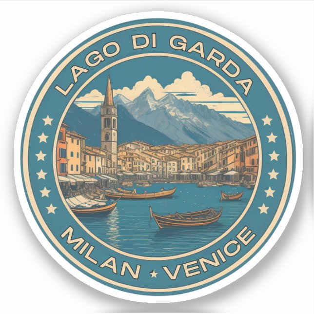 Adesivo lago garda - viagem da família italiana lago di ga (Frente)