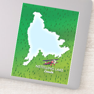 Adesivo Lago Hubbard mapa do lago no norte de Michigan Ade