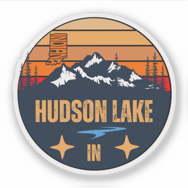 Adesivo Lago Hudson, Indiana (Frente)
