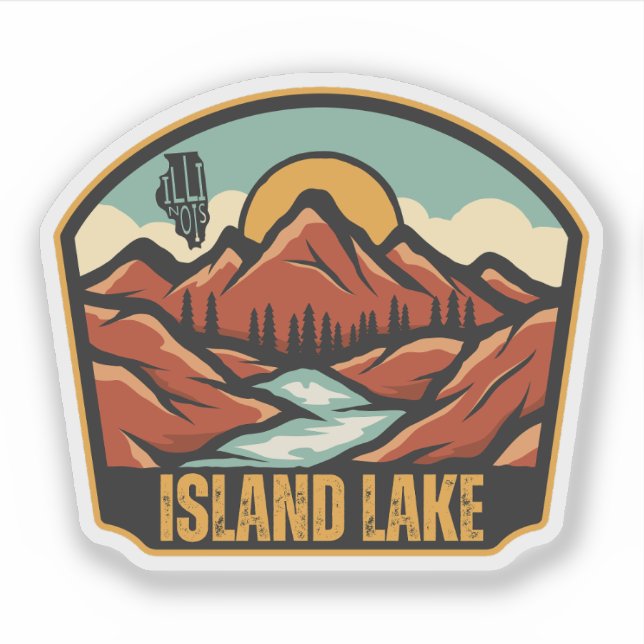 Adesivo Lago Island, Illinois  (Frente)