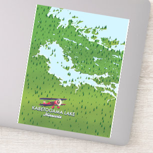 Adesivo Lago Kabetogama, Minnesota, mapa Viagem dos EUA.
