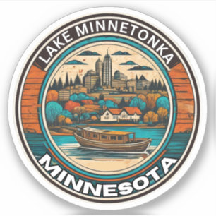 Adesivo Lago Minnetonka, Pesca e barcos de Minnesota