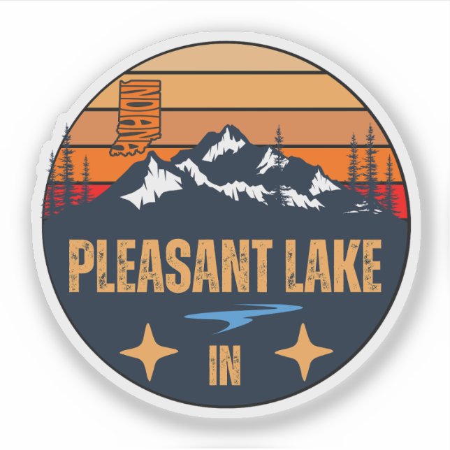 Adesivo Lago Pleasant, Indiana (Frente)