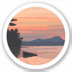 Adesivo Lago Sunset Mountain Overlook
