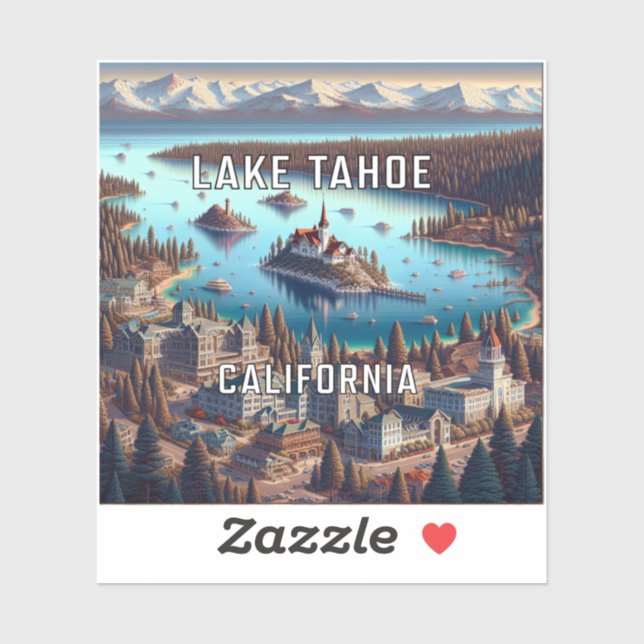 Adesivo Lago Tahoe California 3 Inch Vinyl Sticker (Folha)