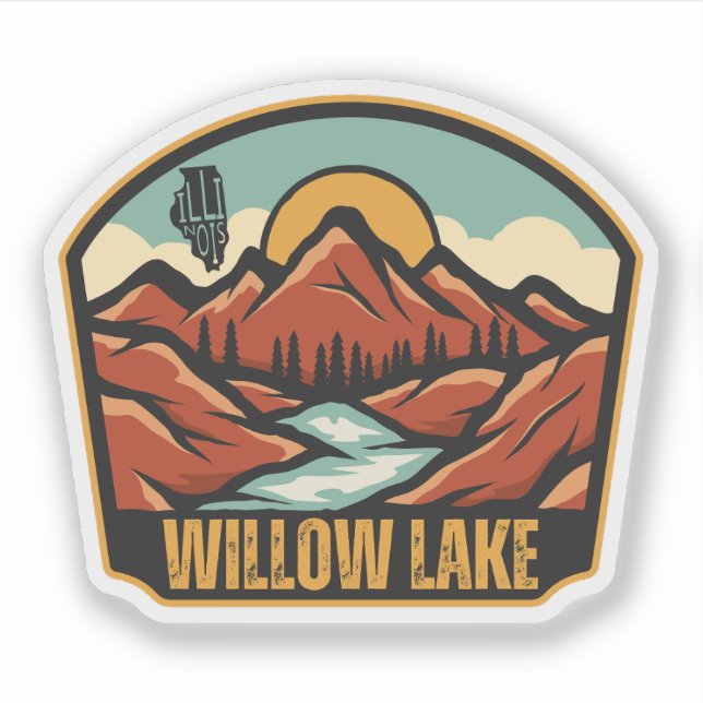 Adesivo Lago Willow, Illinois  (Frente)