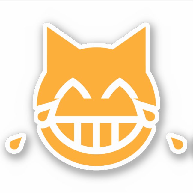 Adesivo Lágrimas de Joy Emoji Cat (Frente)