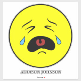 Adesivo Lágrimas Tristes Chorando Emoji Yellow Face Add Na