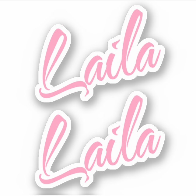 Adesivo Laila Decorative Name (Nome Decorativo Laila) no a (Frente)