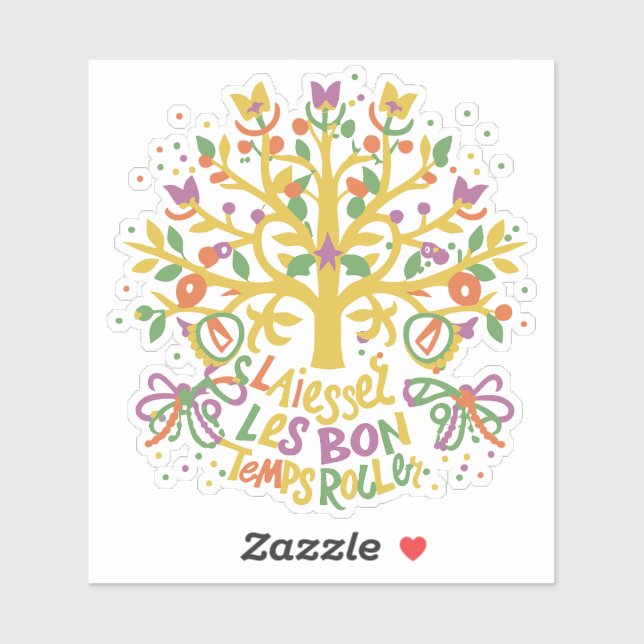 Adesivo Laisser Les Bon Temps Rouler Mardi Gras 2024 (Folha)