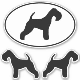 Adesivo Lakeland Terrier Dog Silhouettes Vinyl Sticker Set