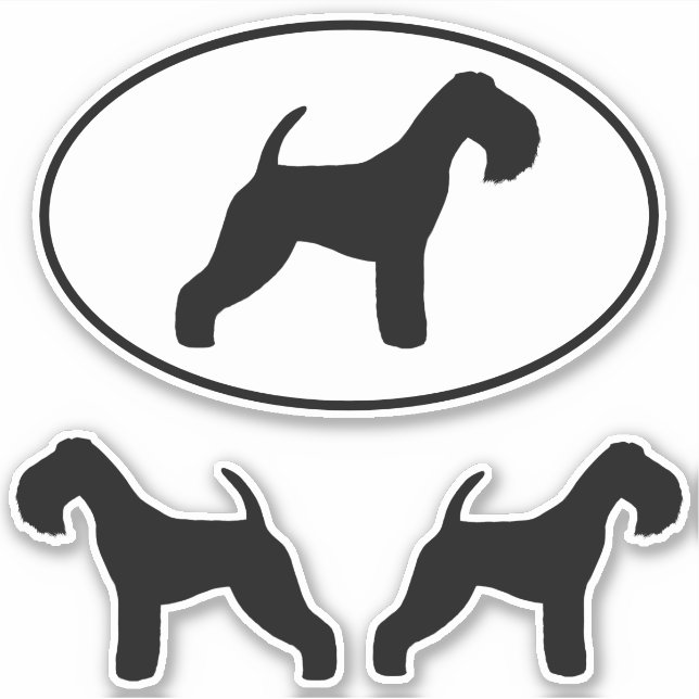 Adesivo Lakeland Terrier Dog Silhouettes Vinyl Sticker Set (Frente)