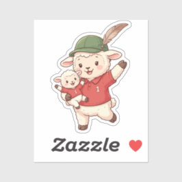 Adesivo Lamb Family Fan with Alpine Hat