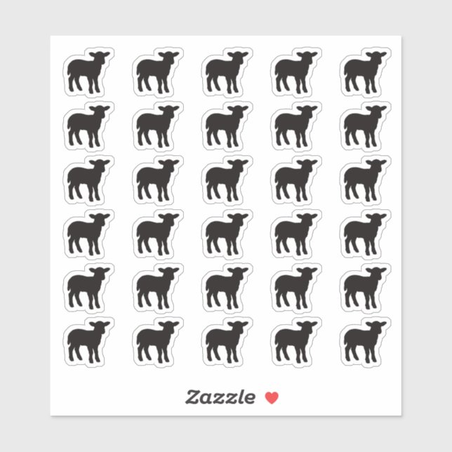 Adesivo Lamb Wedding Place Card Food Meal Menu Choice (Folha)