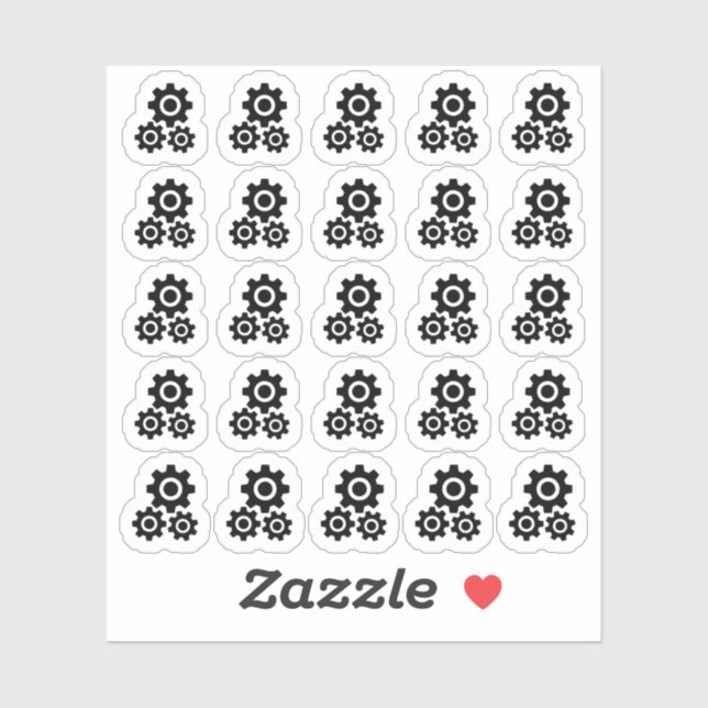 Adesivo Lâmpada de Ícone Mecânico do Ícone Bujo Cogs Gears (Folha)