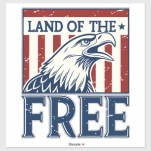 Adesivo Land of the Free - Vintage USA Eagle Graphic