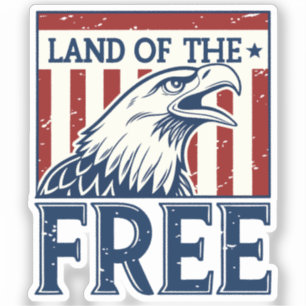 Adesivo Land of the Free - Vintage USA Eagle Graphic