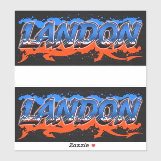 Adesivo Landon Vorname Name Graffiti Aufkleber Sticker (Folha)