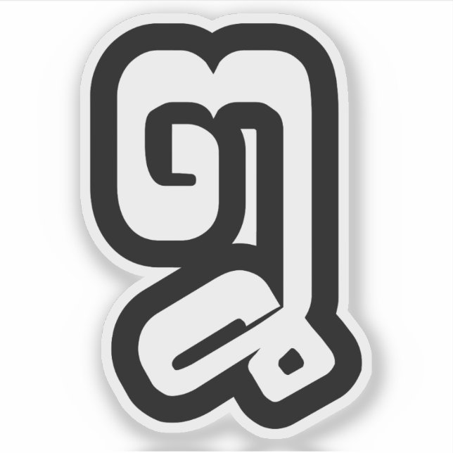 Adesivo Laos / Laos Número Oito / 8 / ໘ (Mau/Pai) Laociano (Frente)