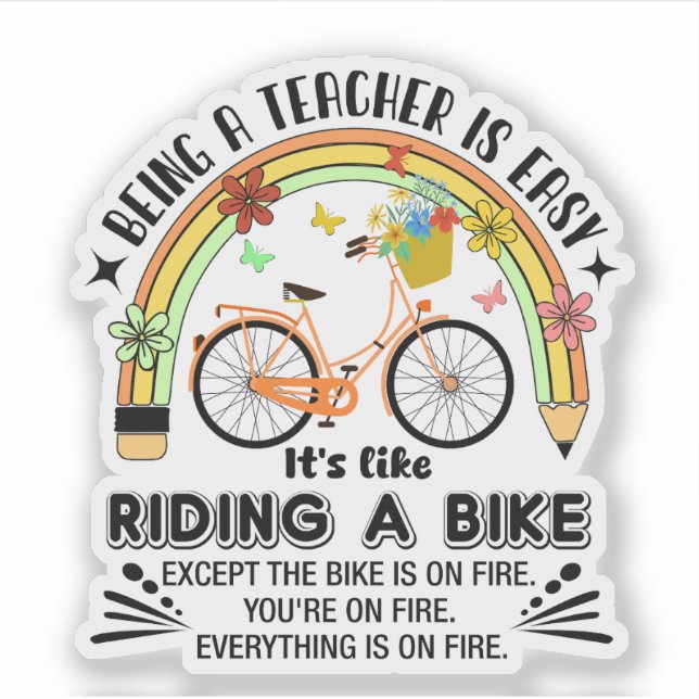 Adesivo lápis arco-íris Apreciação do professor, professor (Frente)