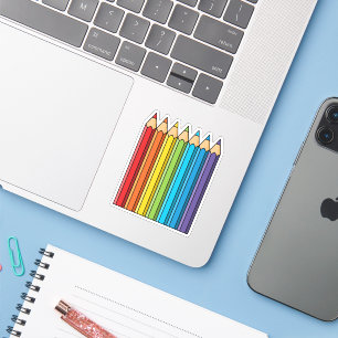 Adesivo Lápis de Coloração do Arco-Íris
