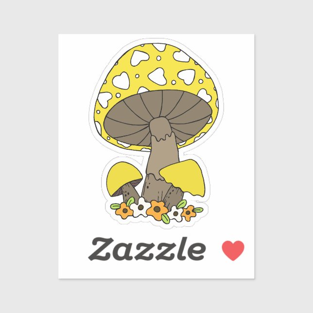 Adesivo Laptop amarelo para cogumelo (Folha)