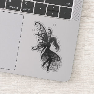Adesivo Laptop De Cabelo De Flores Escuras Vinil