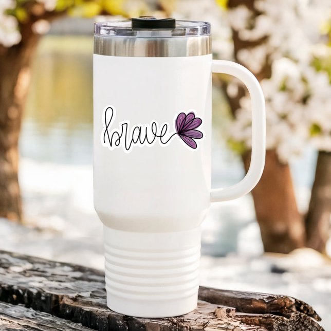 Adesivo Laptop de Flor de Palavras Corajoso | Autocolante (Brave Affirmation Vinyl Sticker)